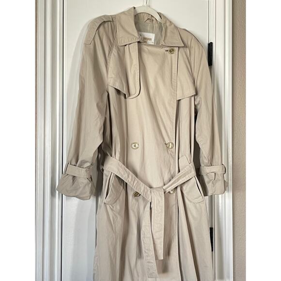 London Fog 12 Trench Rain Coat Belted Lined Vtg 90s - Picture 2 of 10